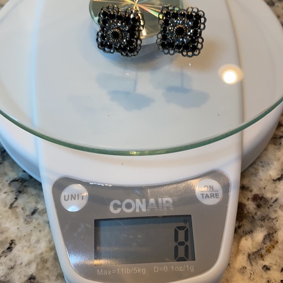 SET! Earrings + Necklace w Dangles Black & Clear Swarovski Crystals by Kenny Ma - Picture 8 of 12